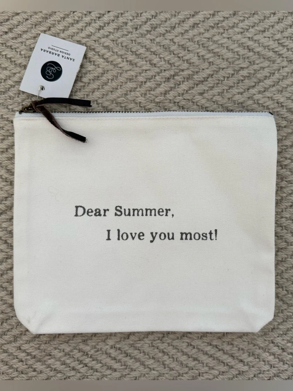 Canvas Zip Pouch in Cream - 